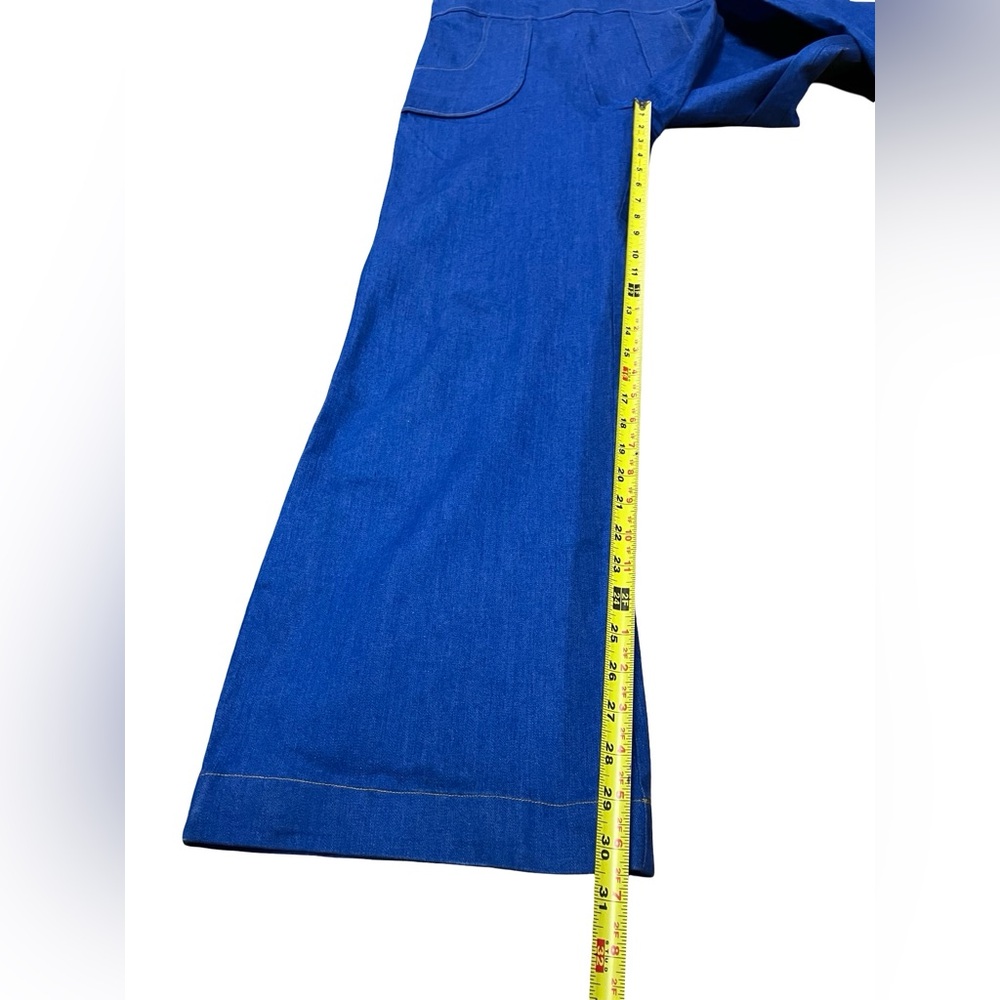 HTF Miracle Eye Blue Japanese Denim Jumpsuit Bib Jane Overalls USA Made Sz L - Picture 6 of 12